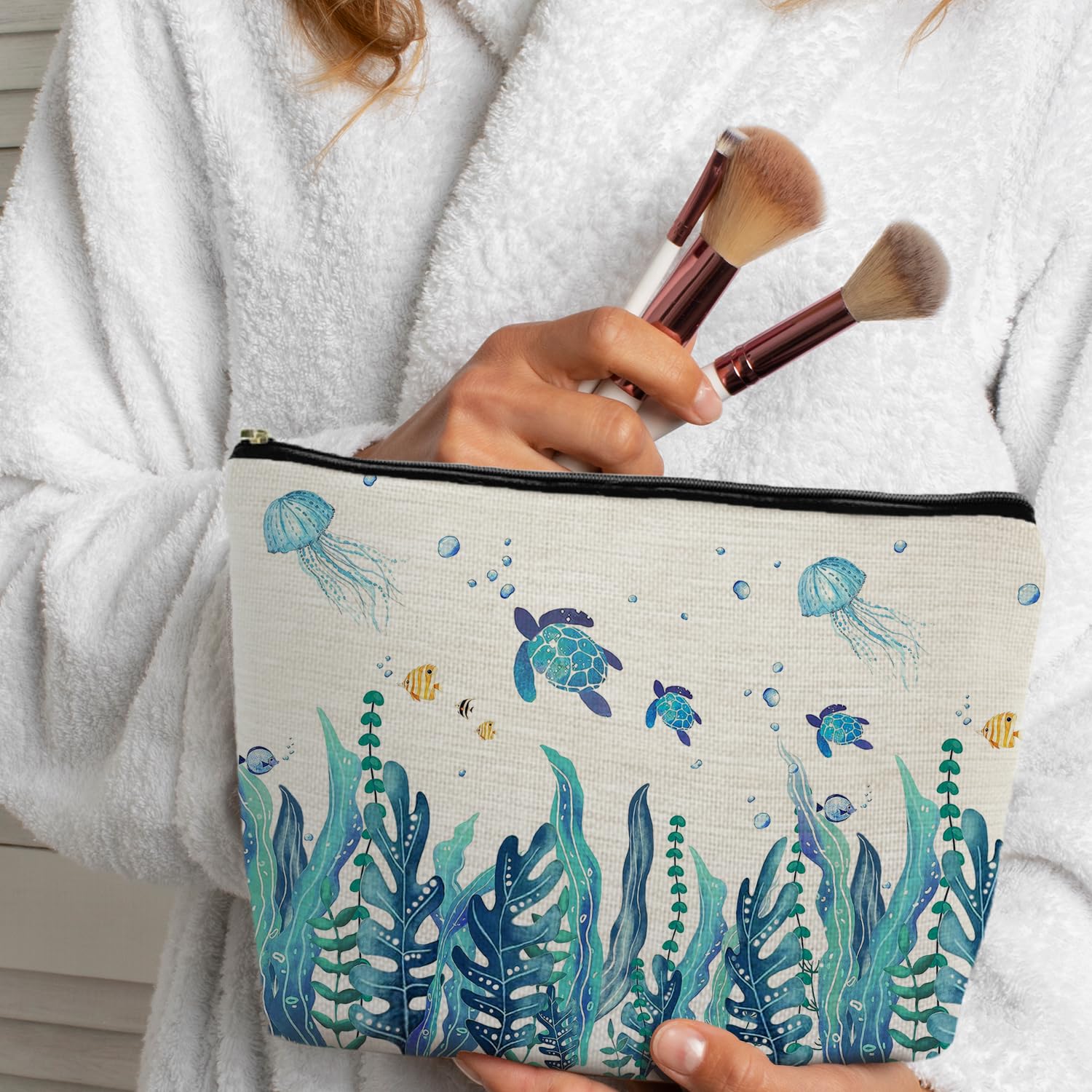 Ignytiger premium linen cosmetics bag interior protects products during travel