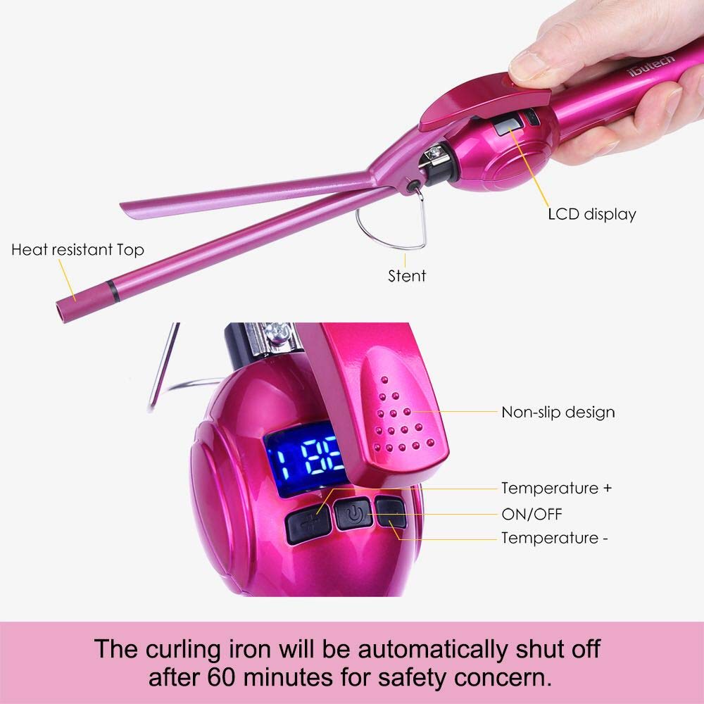 igutech 9mm curler with 60-minute auto shut-off for peace of mind
