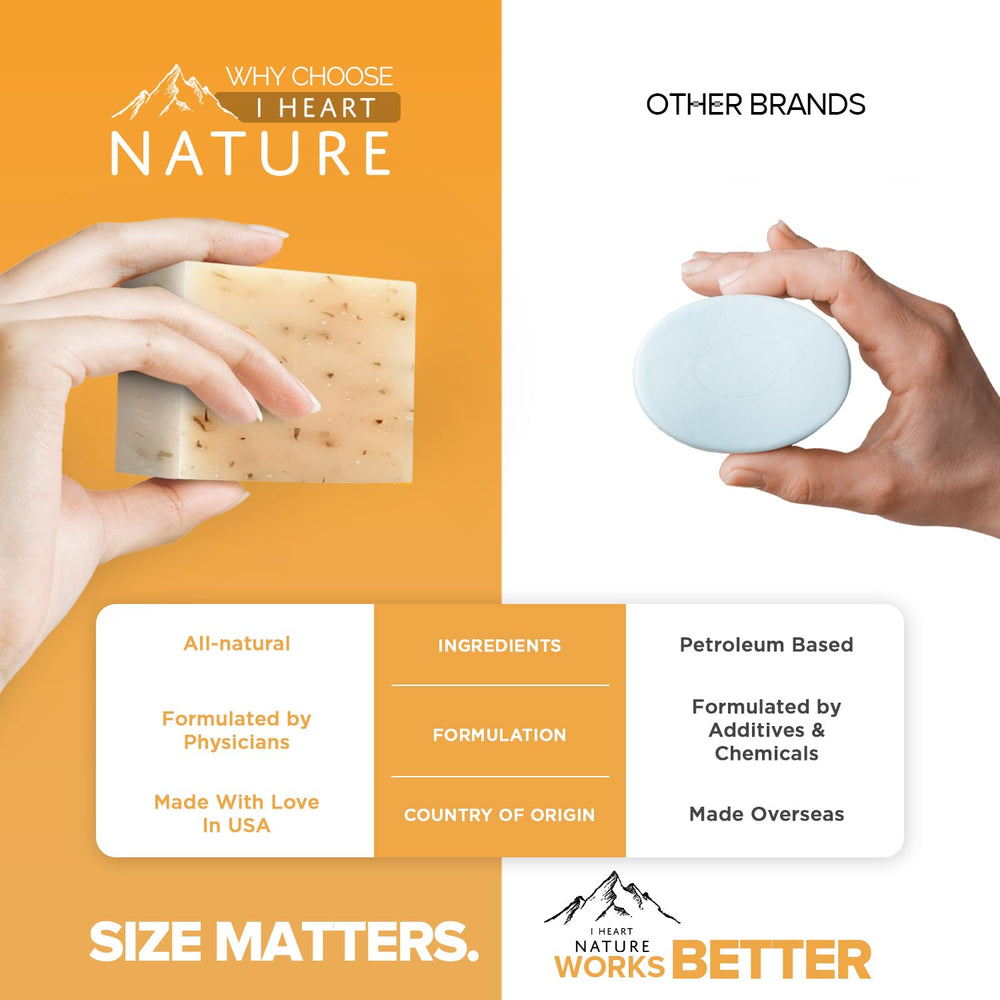 iHeart Nature Rich lather from oats and honey provides gentle cleanse and hydration.