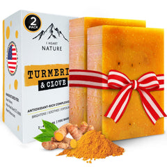 iHeart Nature turmeric bar soap 2-pack pack-shot highlighting value and artisanal craftsmanship