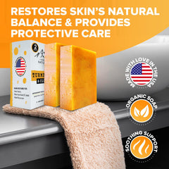 iHeart Nature turmeric bar soap face and body application for daily cleansing
