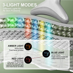 IHOWIN AM-810W amber red blue LED palette for versatile at home skincare sessions.