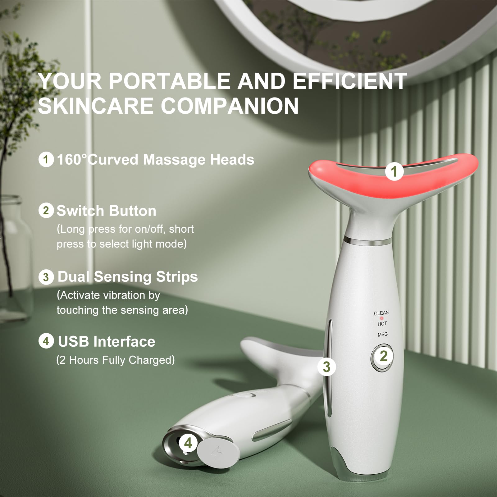 IHOWIN AM-810W micro-current device supports gentle at-home facial workouts.