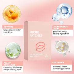 Iiglitch Micro Eye Patches applied under the eyes for refreshing hydration and smoothing fine lines.