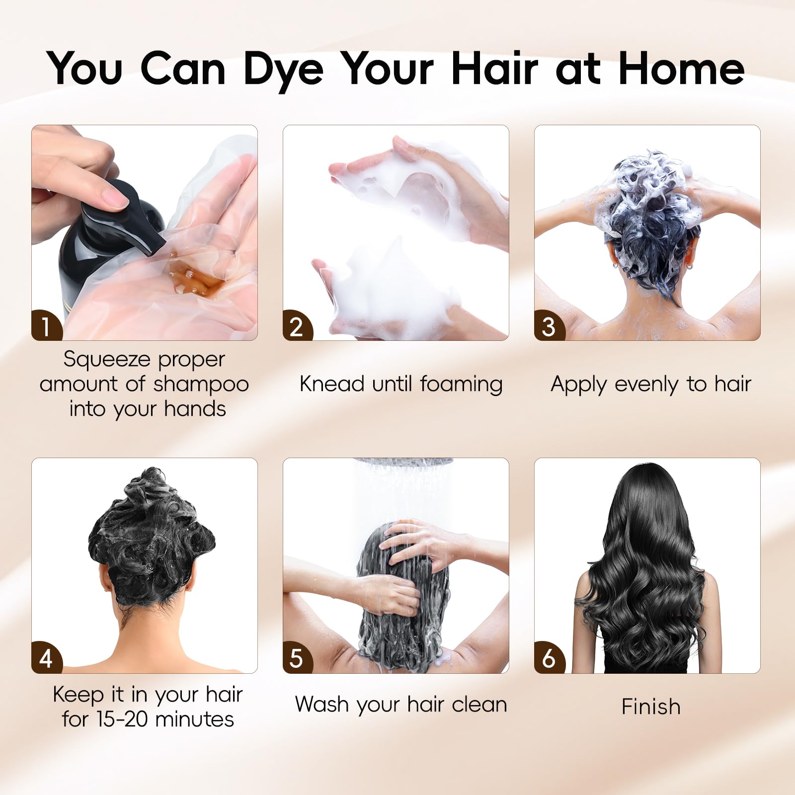 IIIMEIDU 3-in-1 hair dye application scene without bowls or brushes.