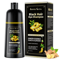 IIIMEIDU black hair dye shampoo bottle showing at-home color and care.