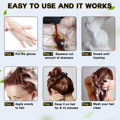 IIIMEIDU Hair Dye Shampoo gloves-on application highlighting ease of use