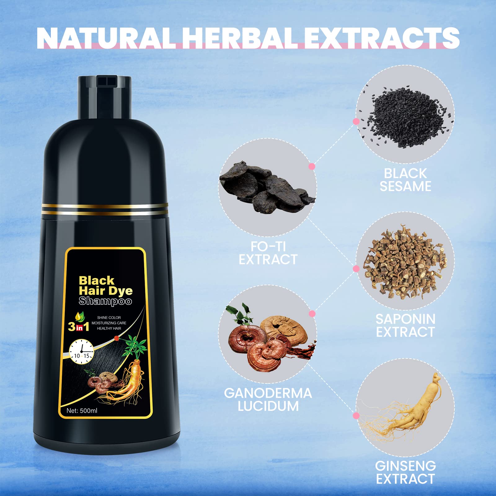 IIIMEIDU hair dye shampoo adds soft shine and manageable hair