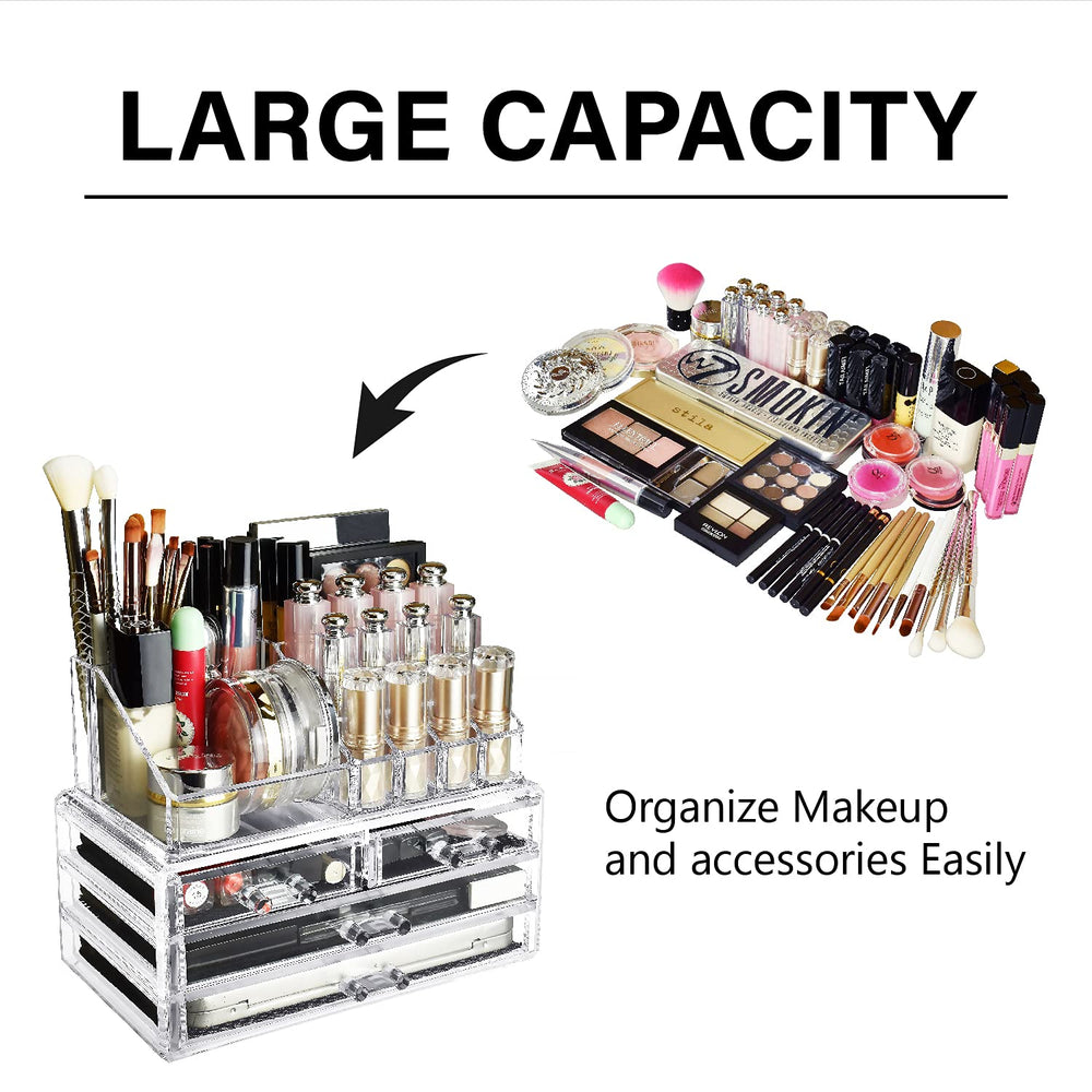 Ikee Design vanity storage on countertop adds elegant clear finish