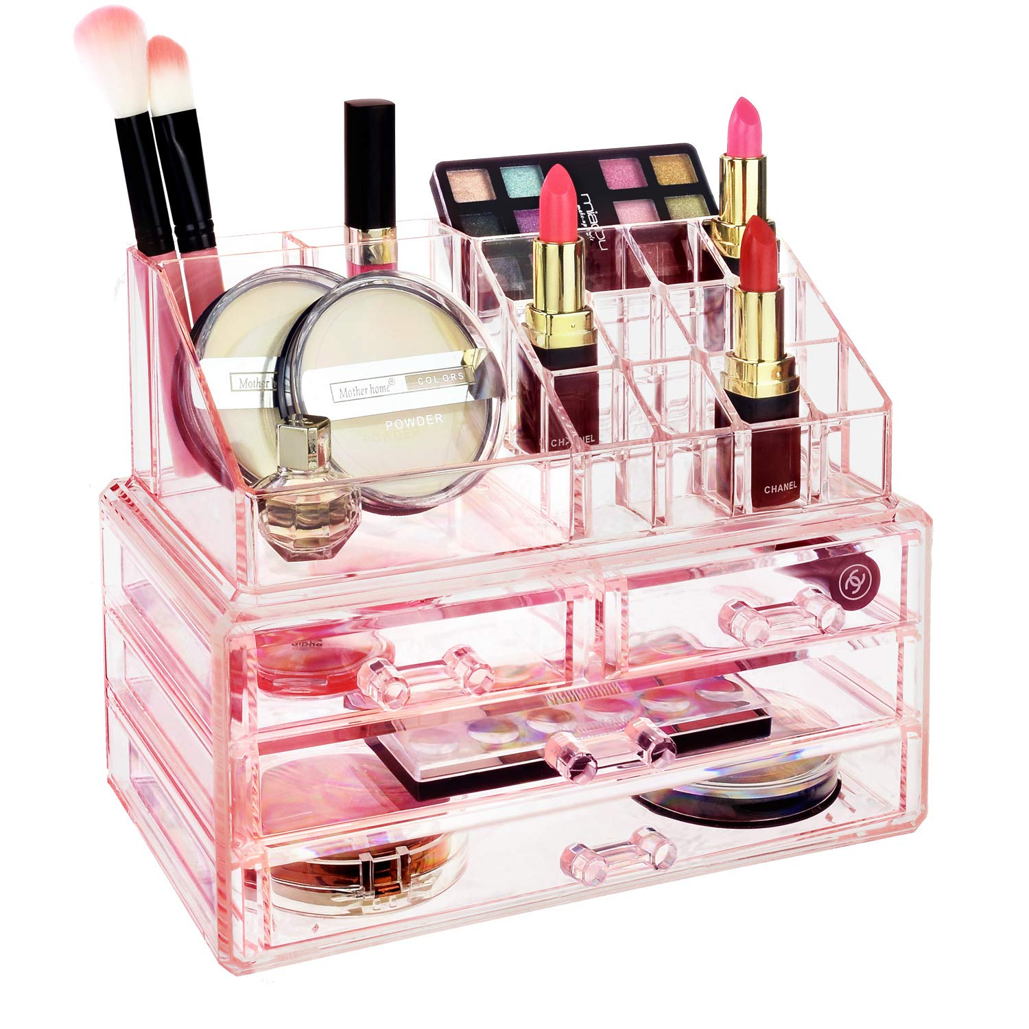 Ikee Design pink storage drawer organization for versatile jewelry and makeup storage.