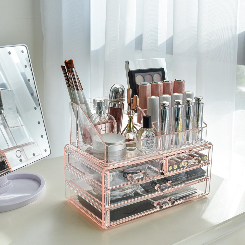 Ikee Design pink lipstick slots for quick access and tidy vanity display.