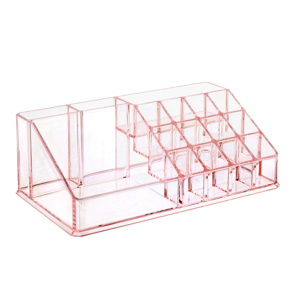 Ikee Design pink vanity decor demonstrates stylish storage that complements any dresser.