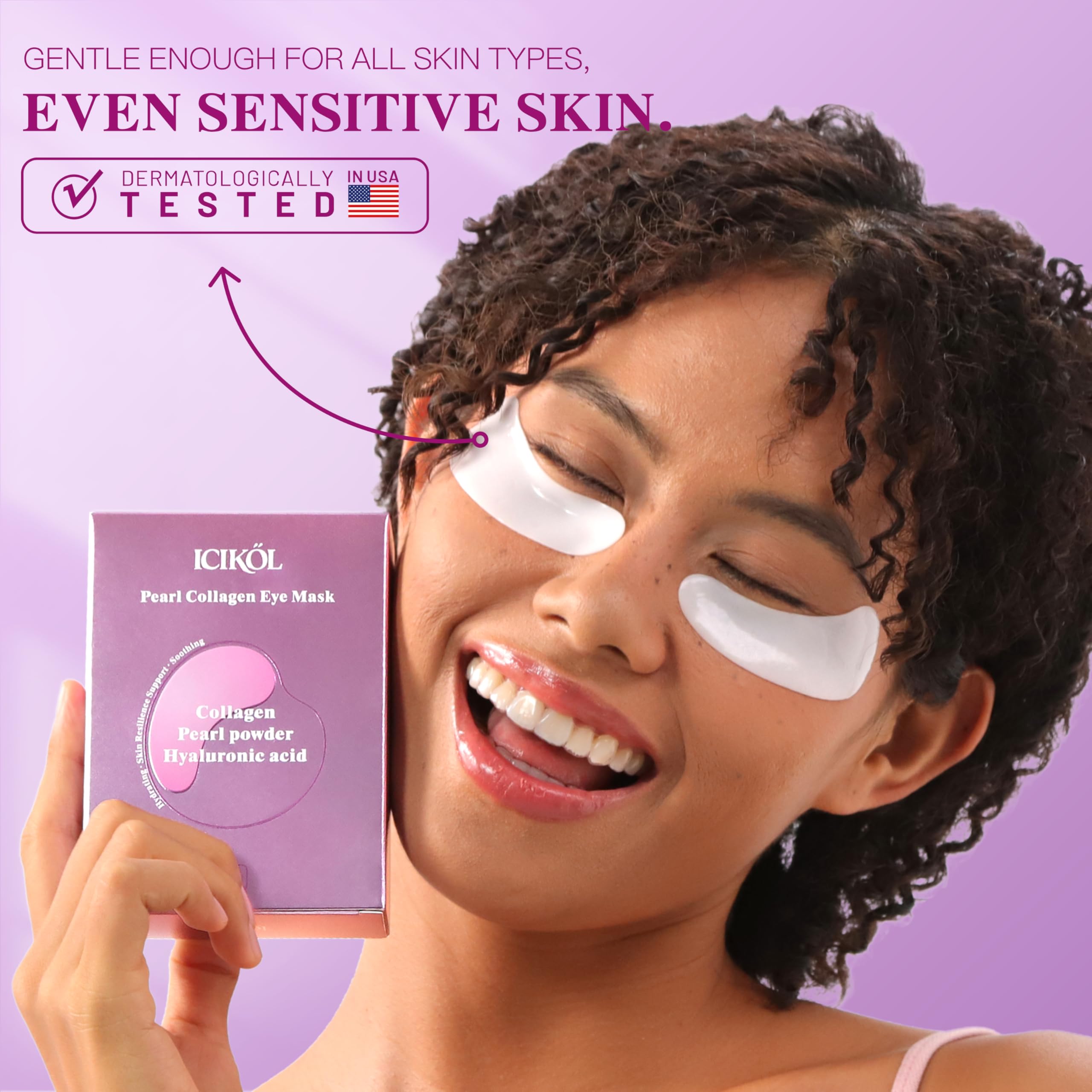 ICIKOL under-eye patches hydration essence visible on surface