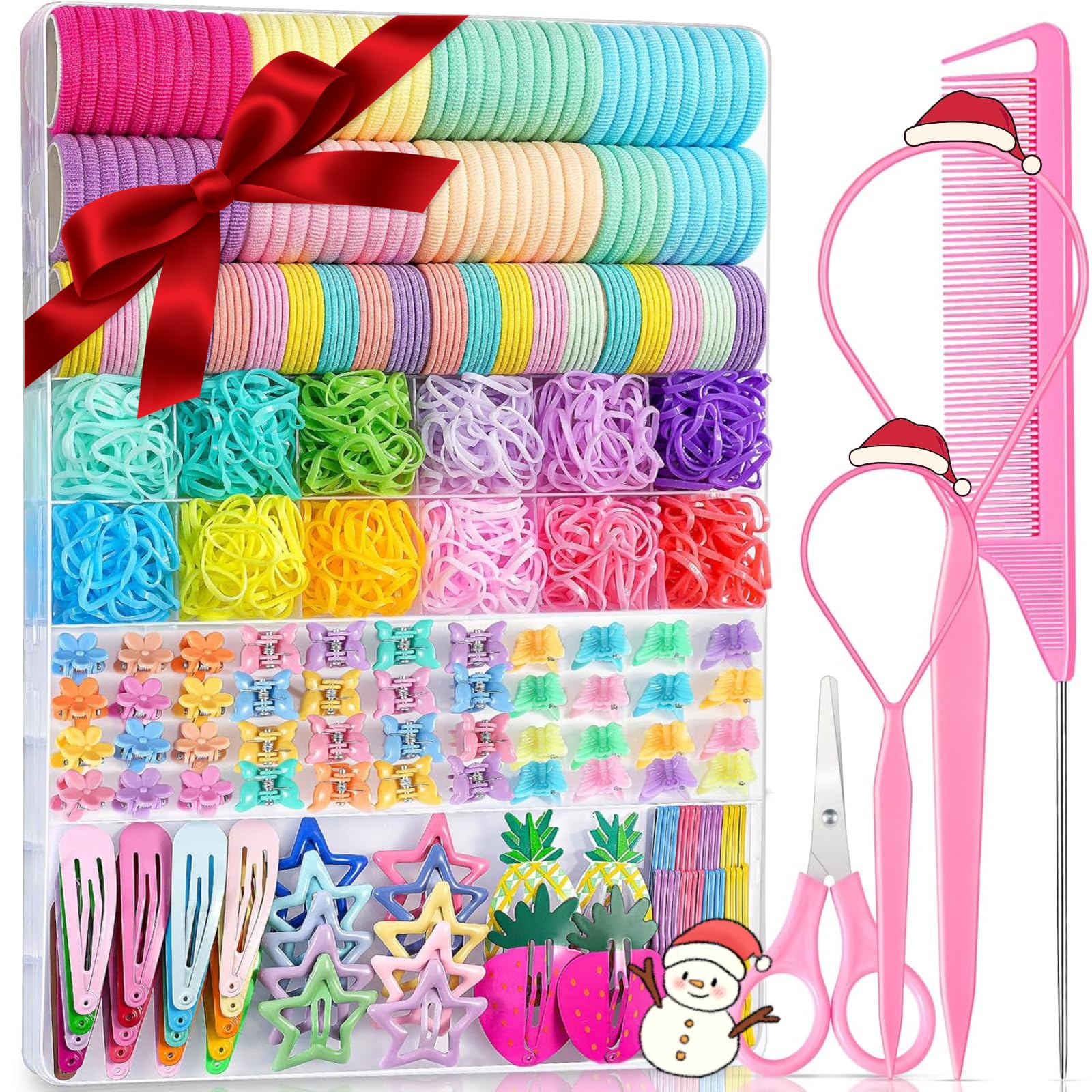 ikoco 827pcs elastic hair ties pack—secure daily ponytails and braids with gentle hold.