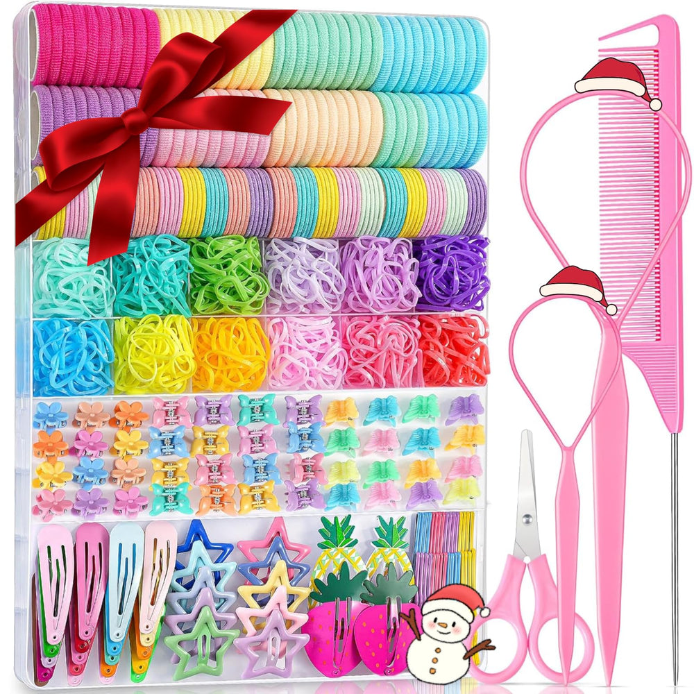 ikoco 827pcs elastic hair ties pack—secure daily ponytails and braids with gentle hold.