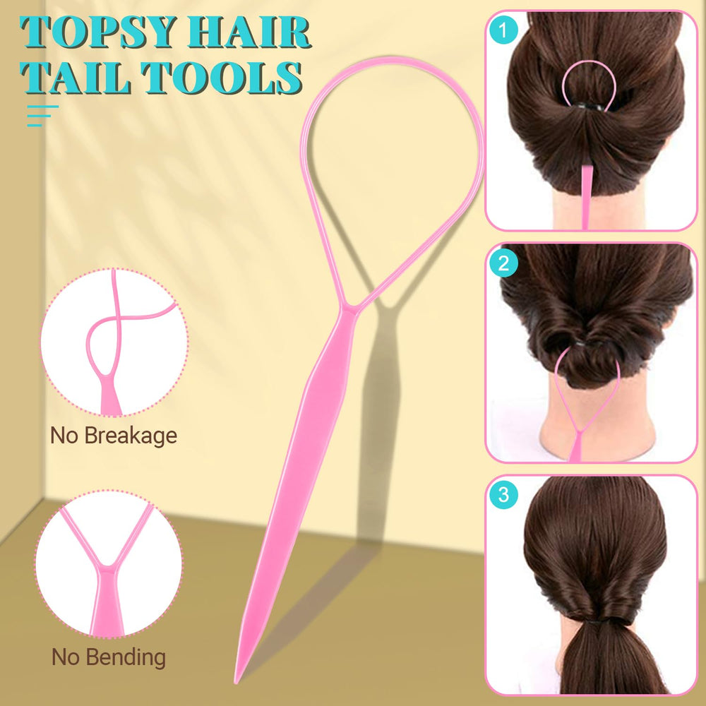 ikoco easy hairstyles with tools—create quick, cute looks using bundled clips and elastics.