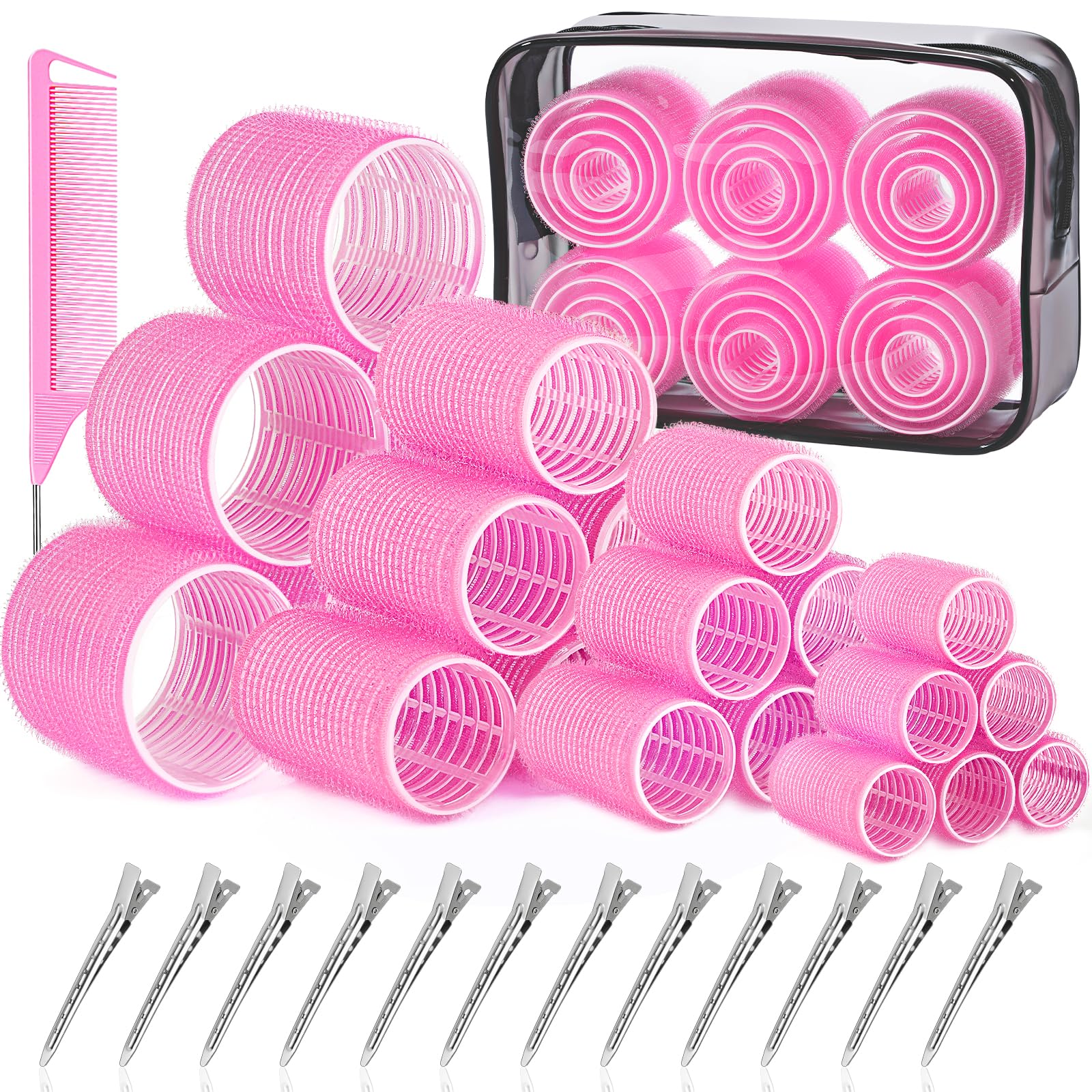 IKOCO hair rollers full set with clips enables versatile styling for all hair lengths