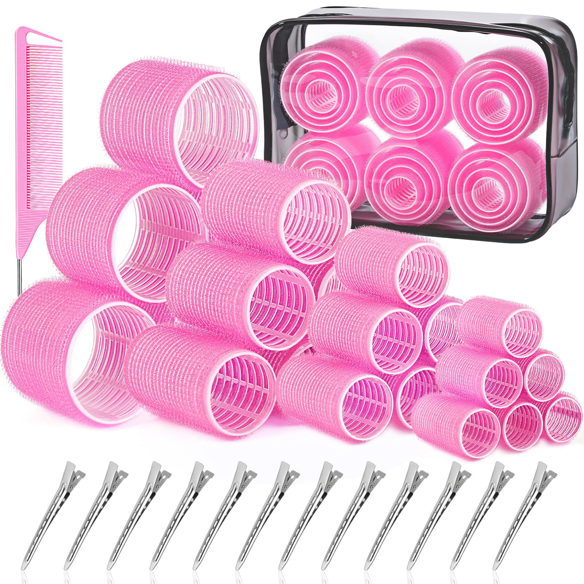 IKOCO hair rollers full set with clips enables versatile styling for all hair lengths