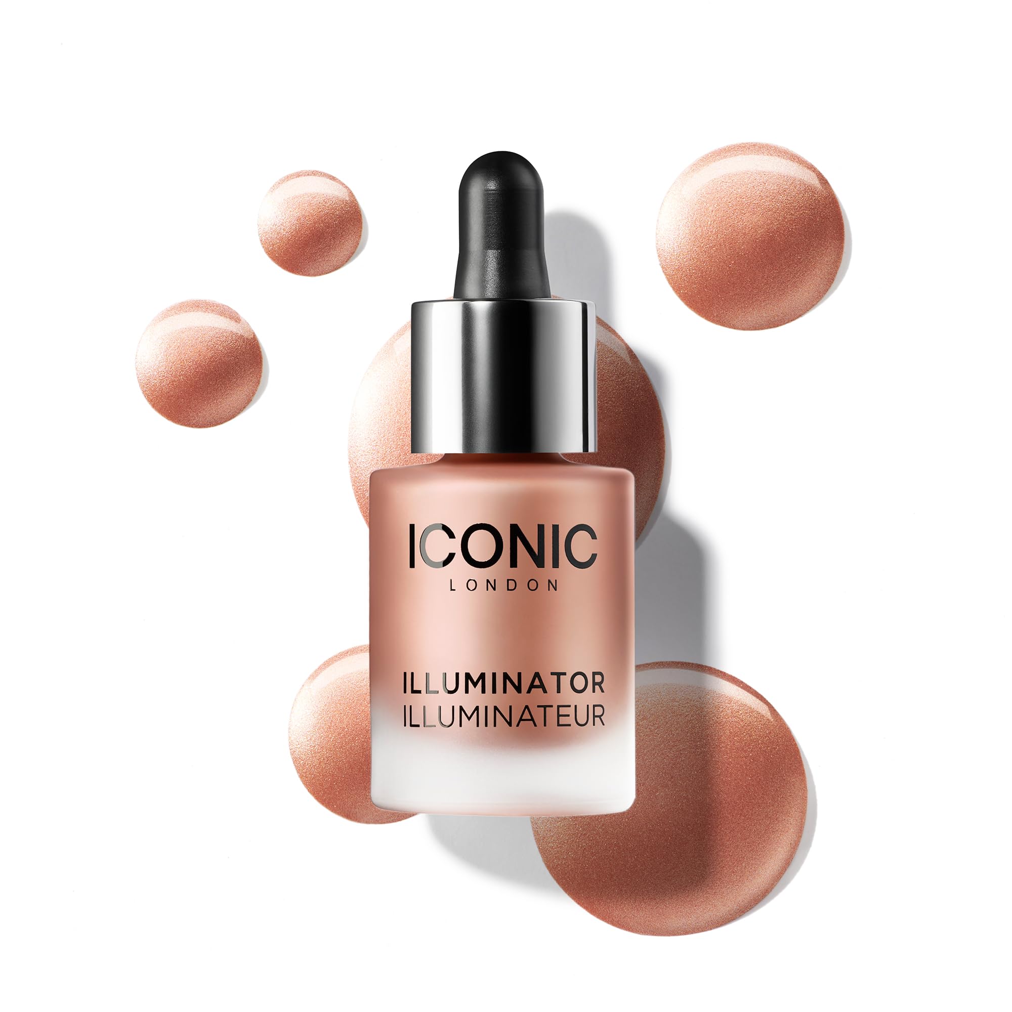 ICONIC LONDON Peachy Rose Illuminator bottle for a soft, radiant glow.