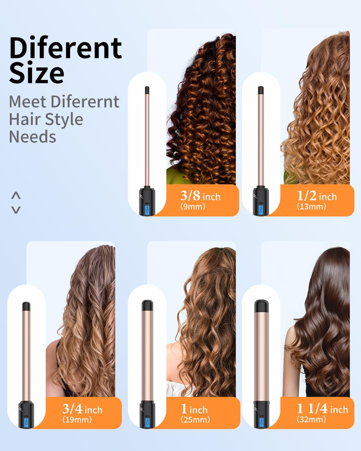 IKV 1inch curling wand complete look showcases glossy finish and bouncy curls.