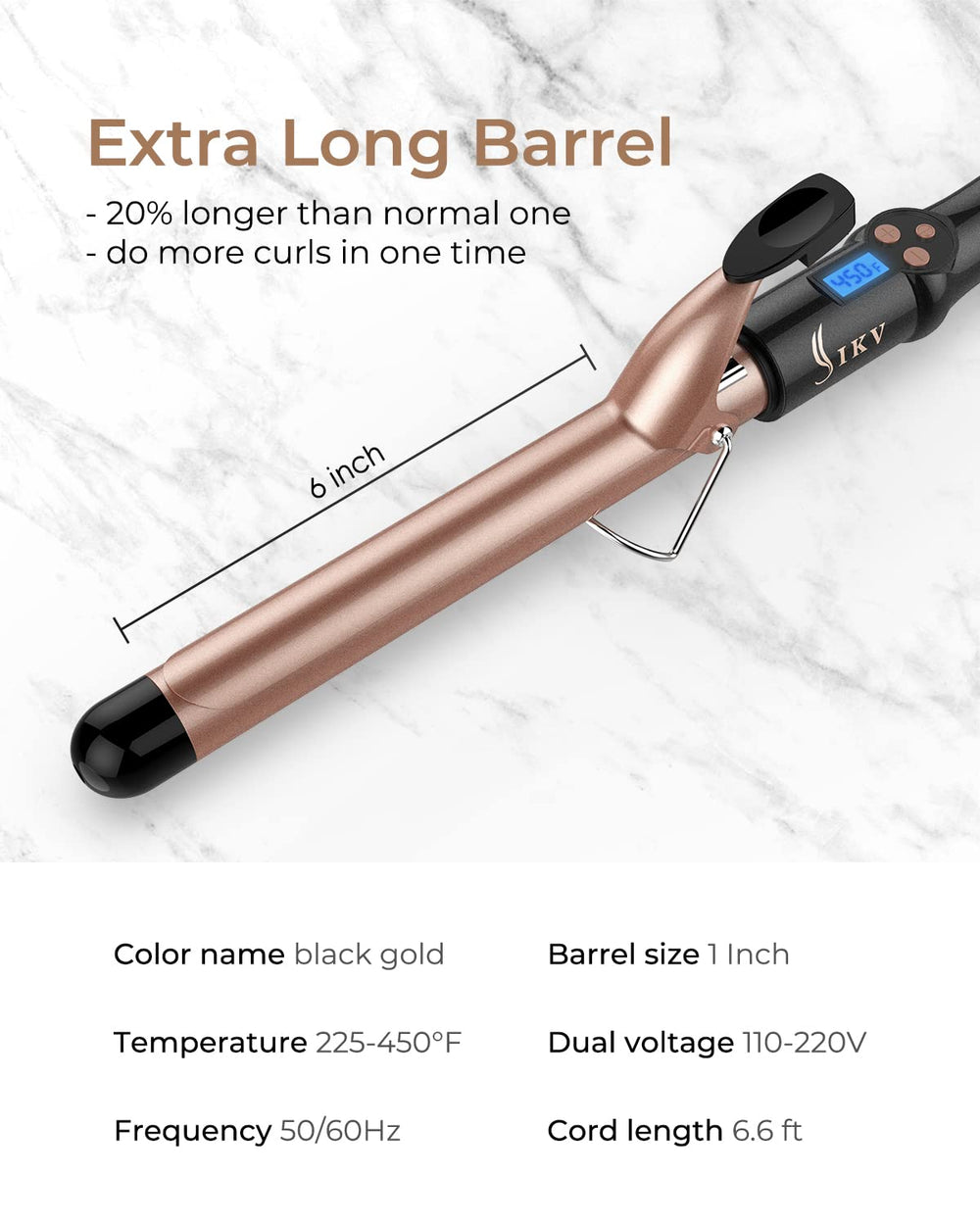 IKV 360-degree swivel cord close-up for easy maneuvering during styling