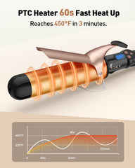 IKV curling iron with 60-minute auto-shutdown for safety