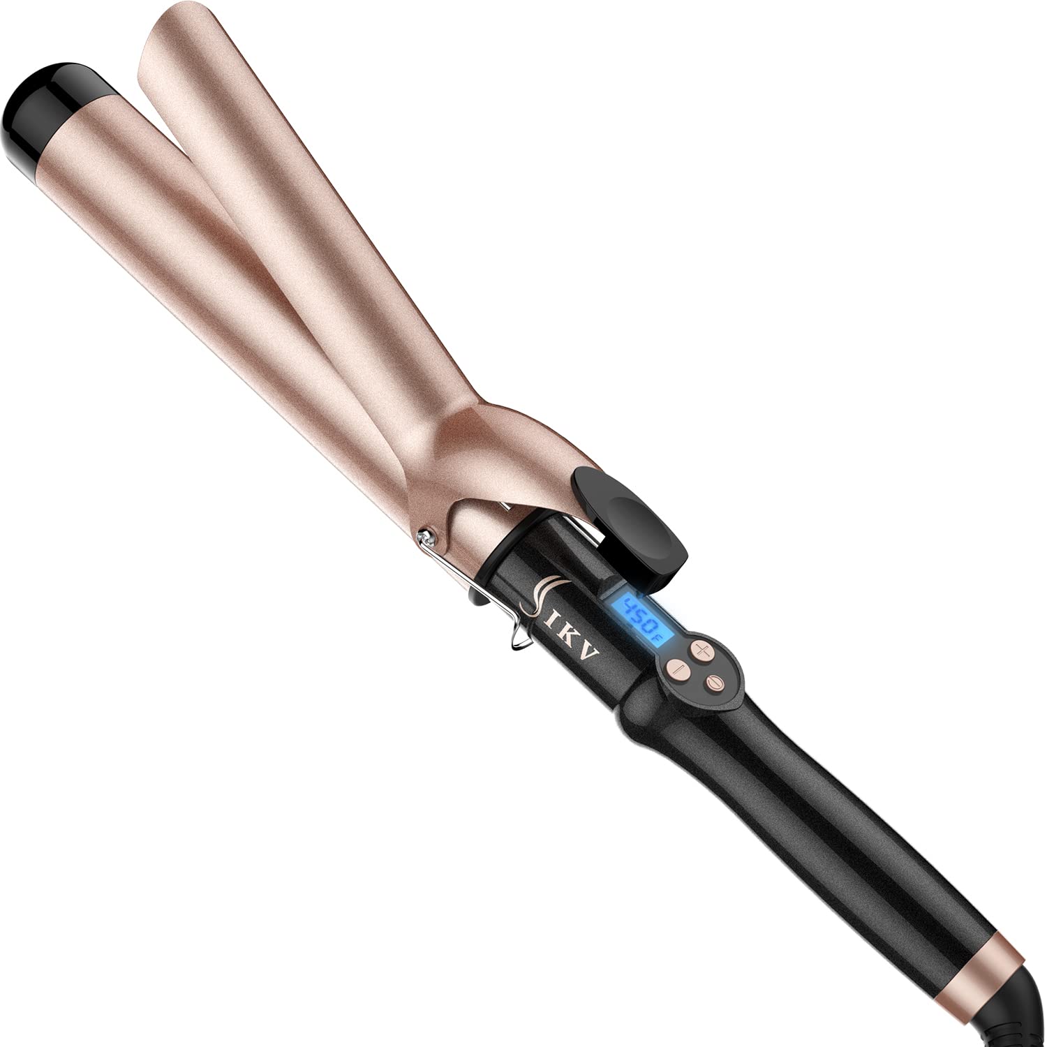 IKV curling iron with extra long barrel for faster full curls