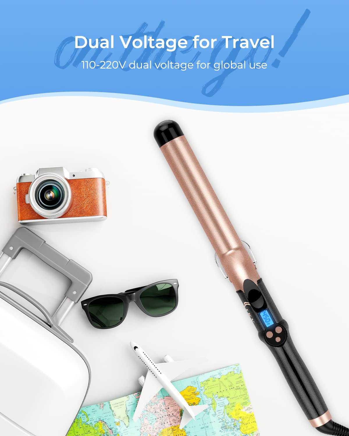 IKV curling-iron included-heat-resistant-glove close-up shows safer handling