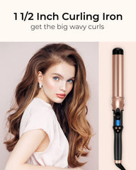 IKV curling iron emits negative ions to reduce frizz for glossy curls