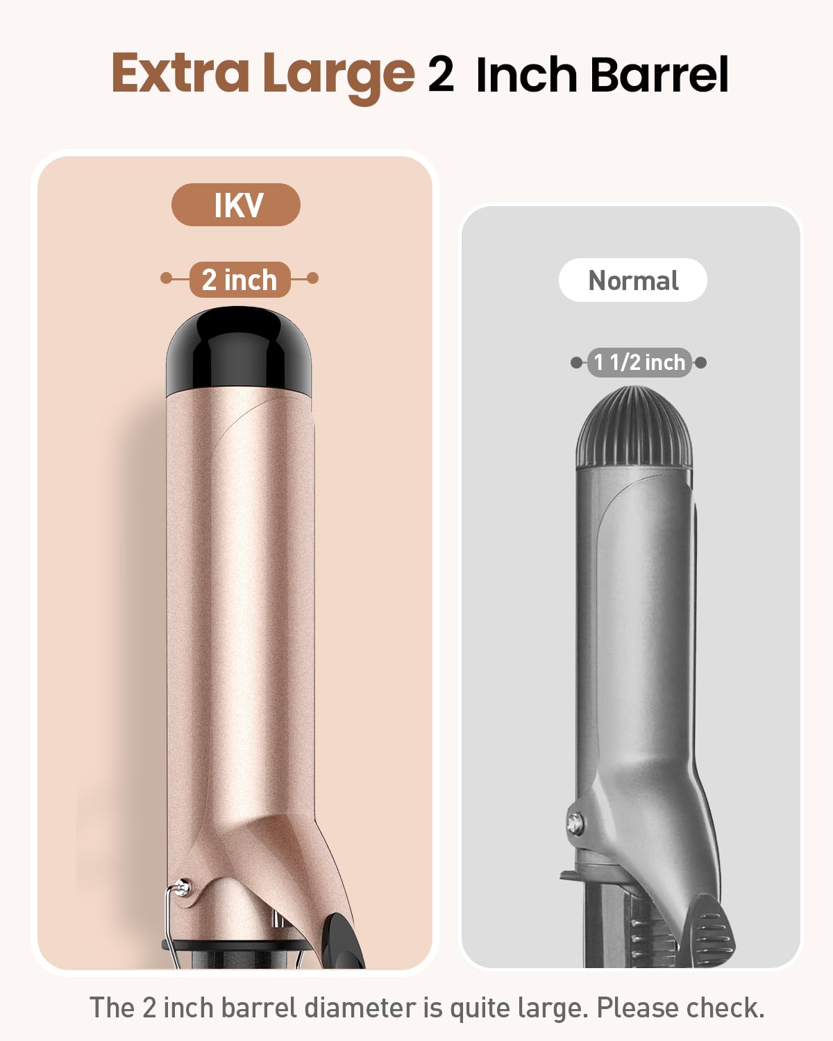 IKV curling iron dual voltage 110-220V for worldwide styling