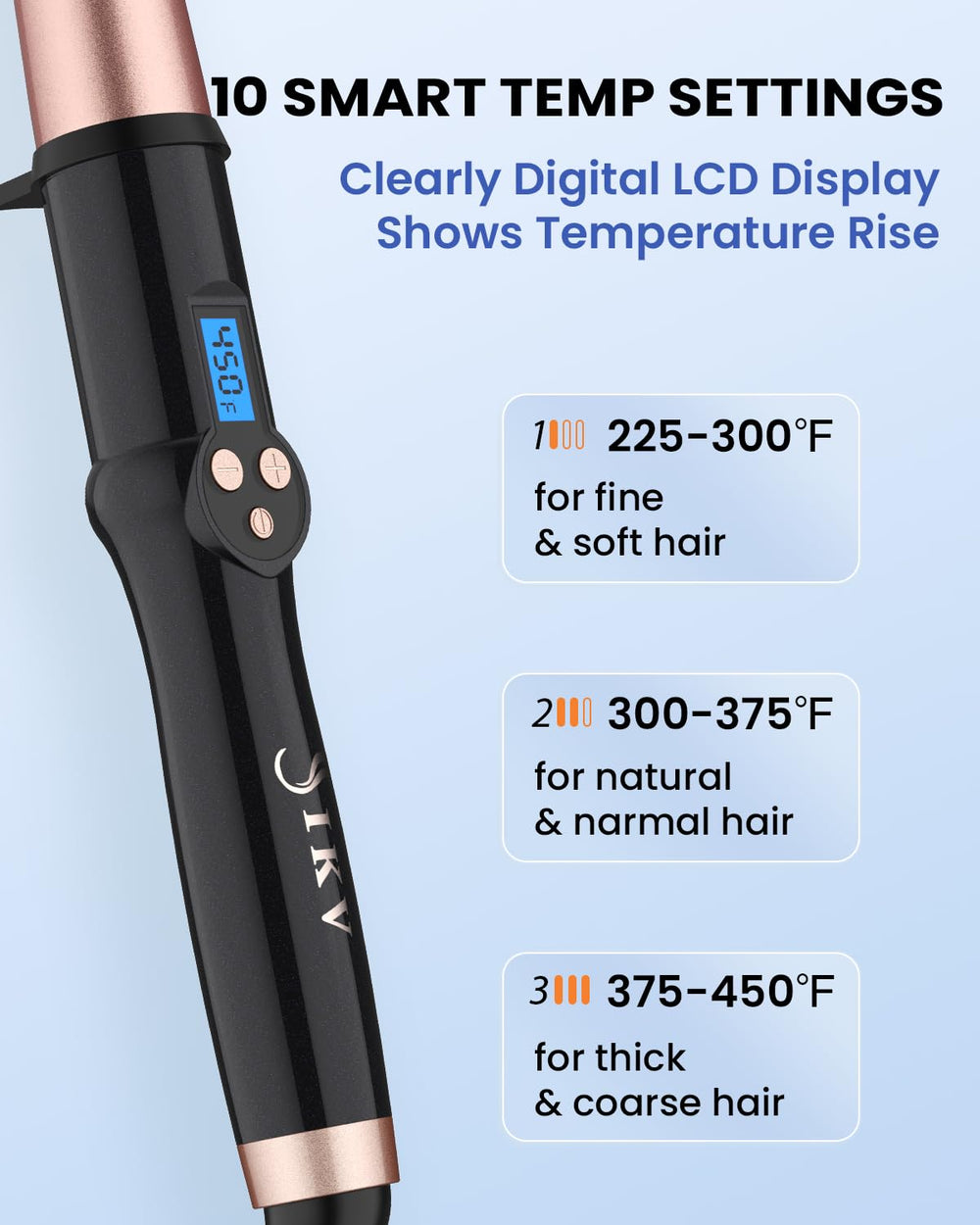 IKV curling wand ready for worldwide travel with 100-240V compatibility