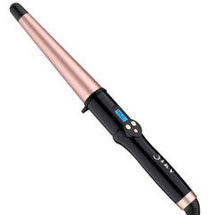 IKV dual voltage curling wand with tapered barrel creating versatile waves