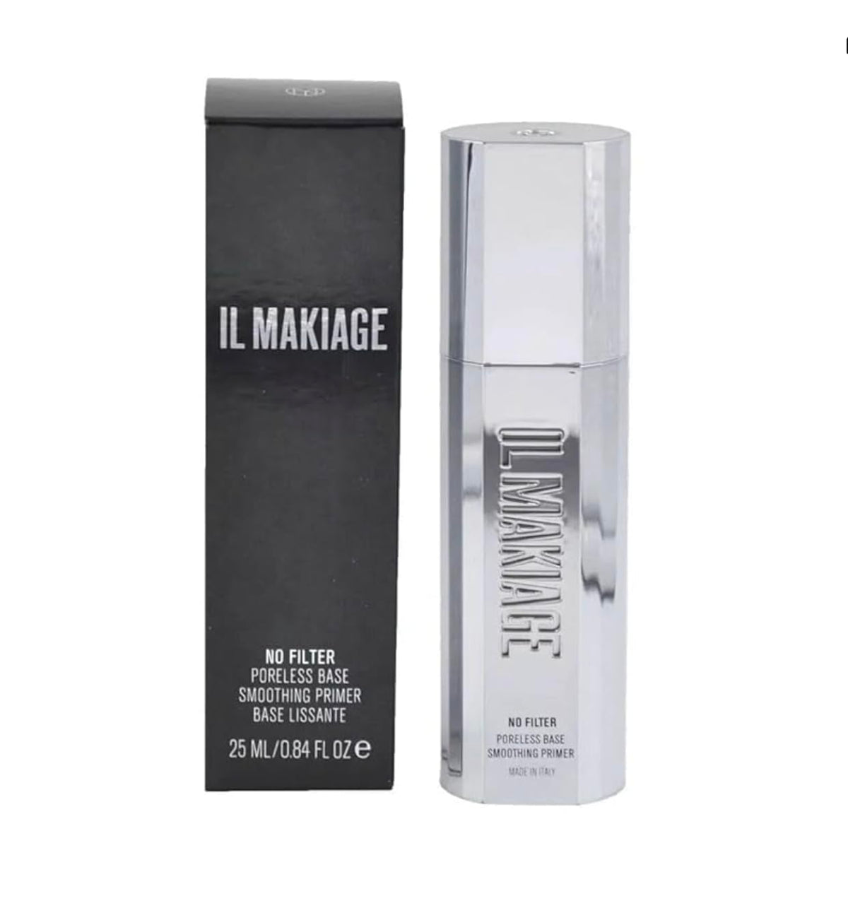 Il Makiage No Filter Poreless Base bottle shows pore-minimized matte finish for all-day wear