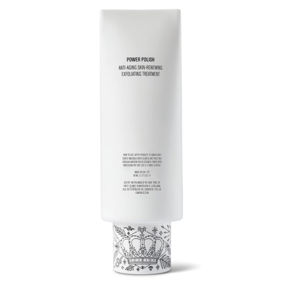 Il Makiage Power Polish Advanced exfoliating particles closeup, showing gentle skin renewal in action.