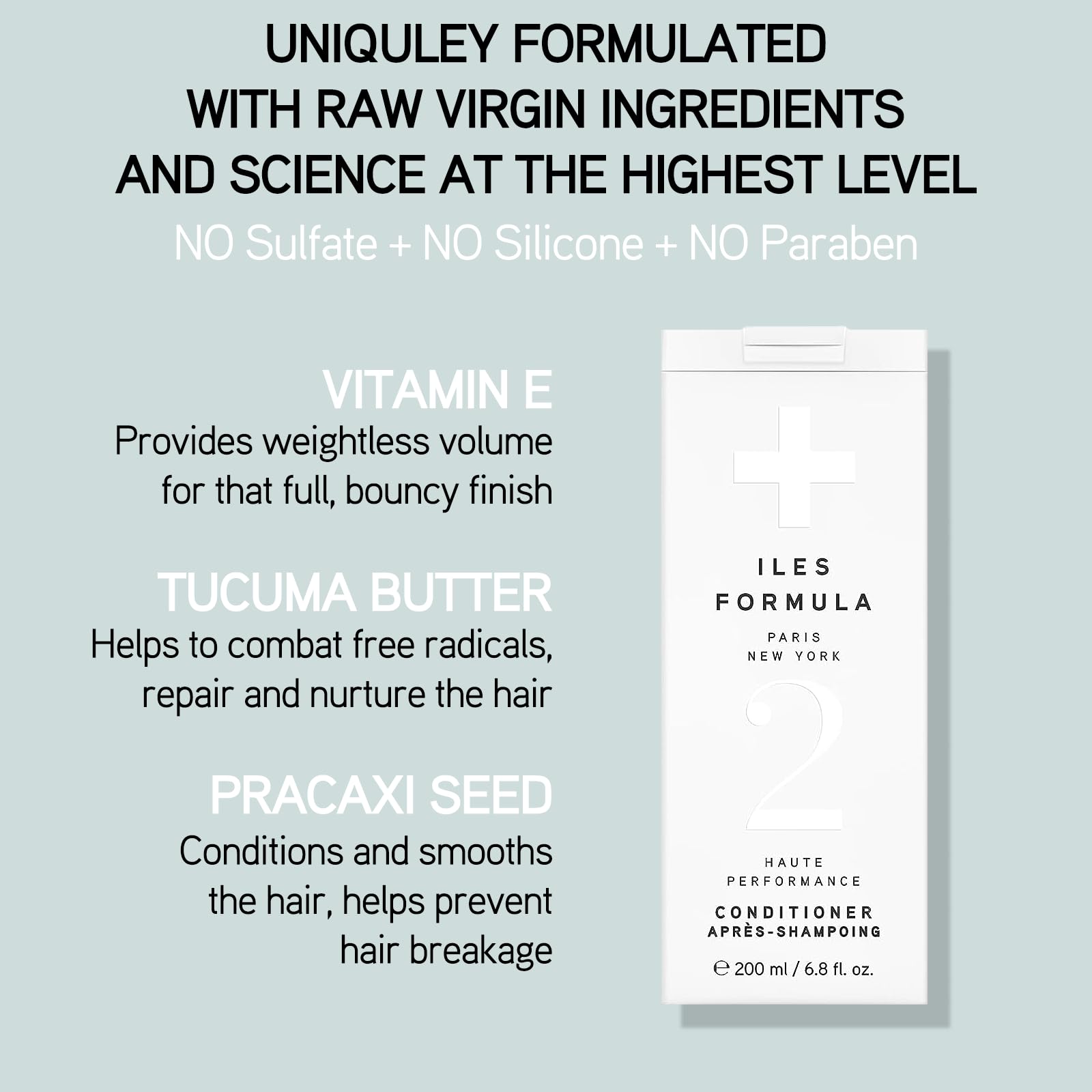 ILES FORMULA conditioner tube preserves color vibrancy on treated hair.