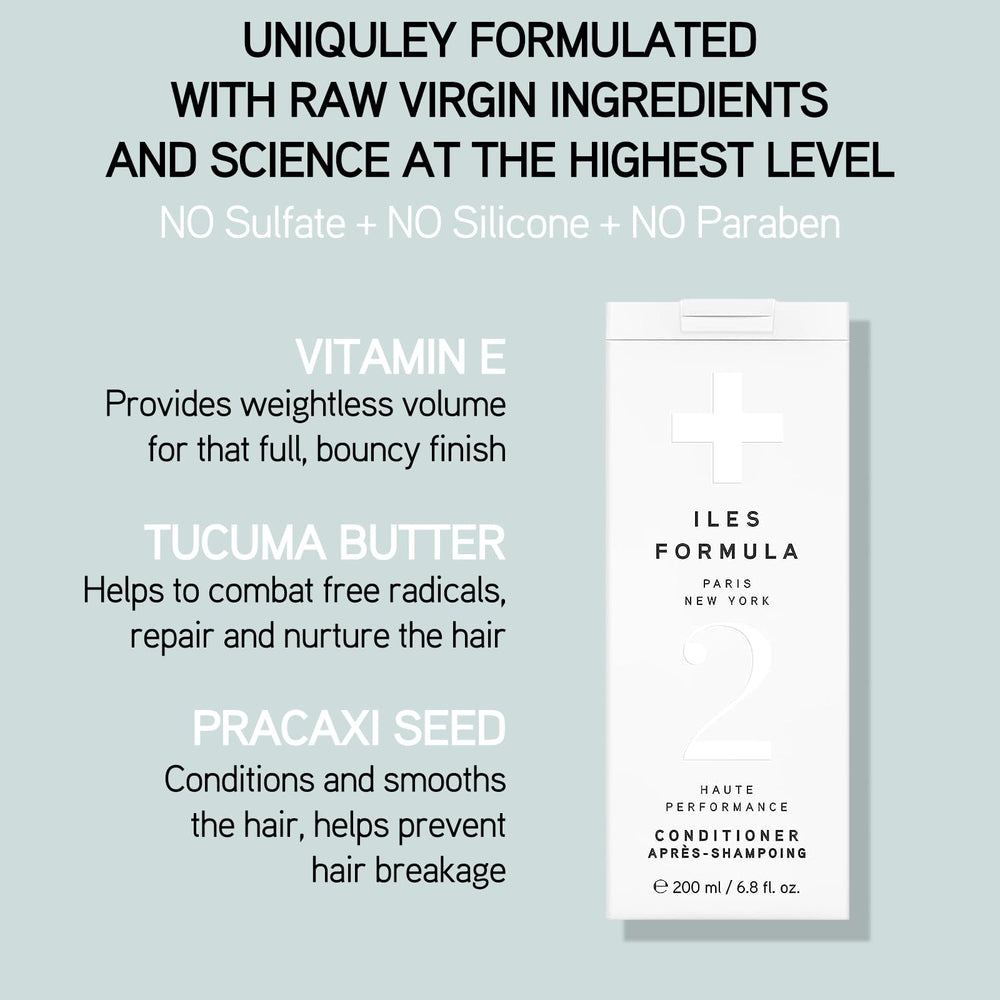 ILES FORMULA conditioner tube preserves color vibrancy on treated hair.