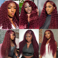ILHILH 99J Burgundy deep wave cap construction with elastic band for secure wear.