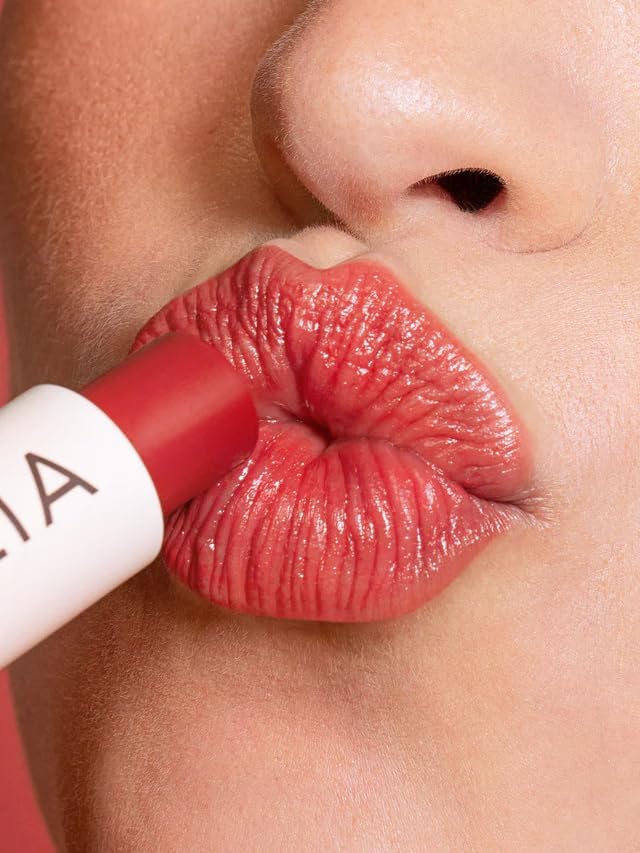 ILIA Balmy Tint Hydrating Lip Balm daily-use ritual in makeup bag