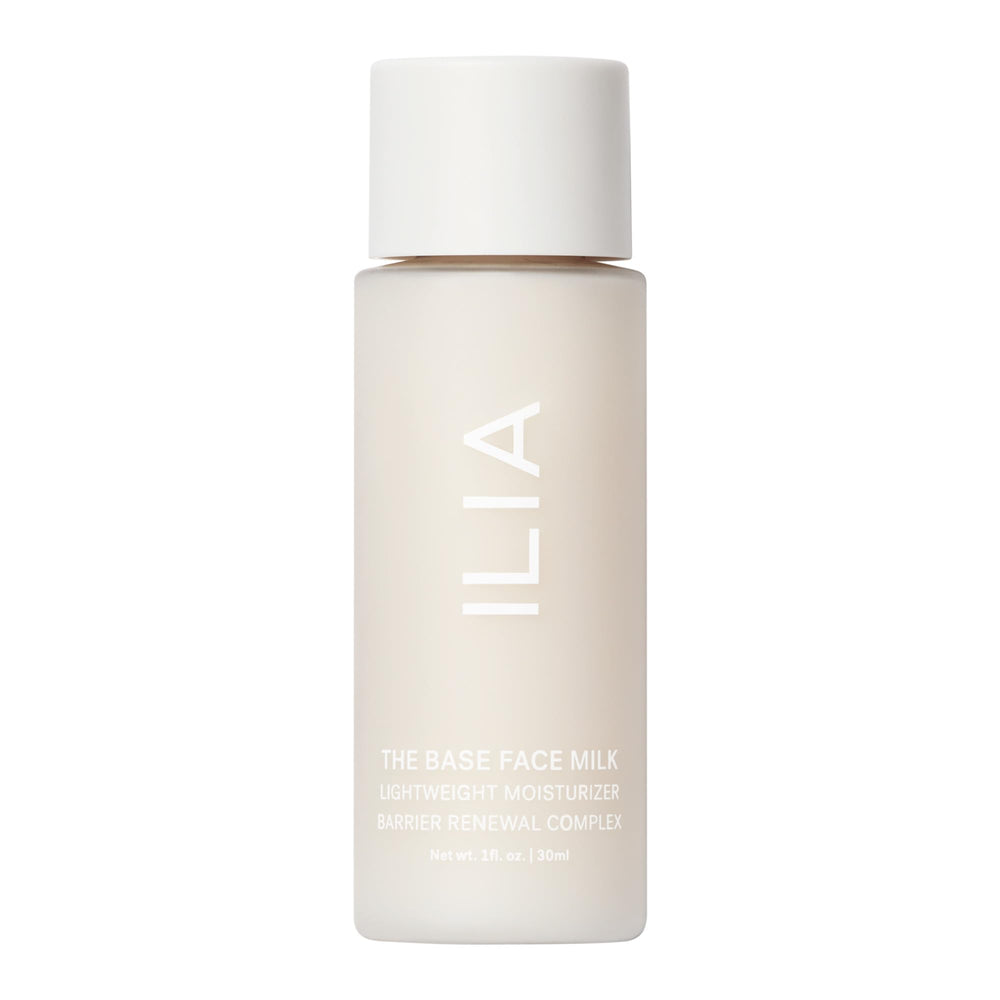 ILIA Base Face Milk bottle with essence-like hydration for radiant skin.