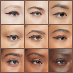 ILIA Dusk Brown gel liner blended into a smoky look.