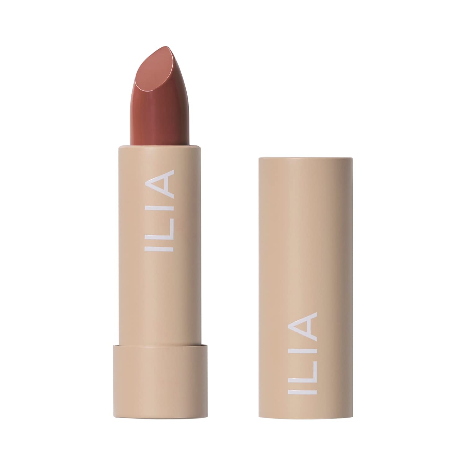 ILIA Color Block Lipstick Marsala tube showcasing clean, bold color in travel-friendly packaging