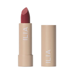 ILIA Color Block Lipstick Rococco close-up shows a creamy, long-wearing petal-pink shade