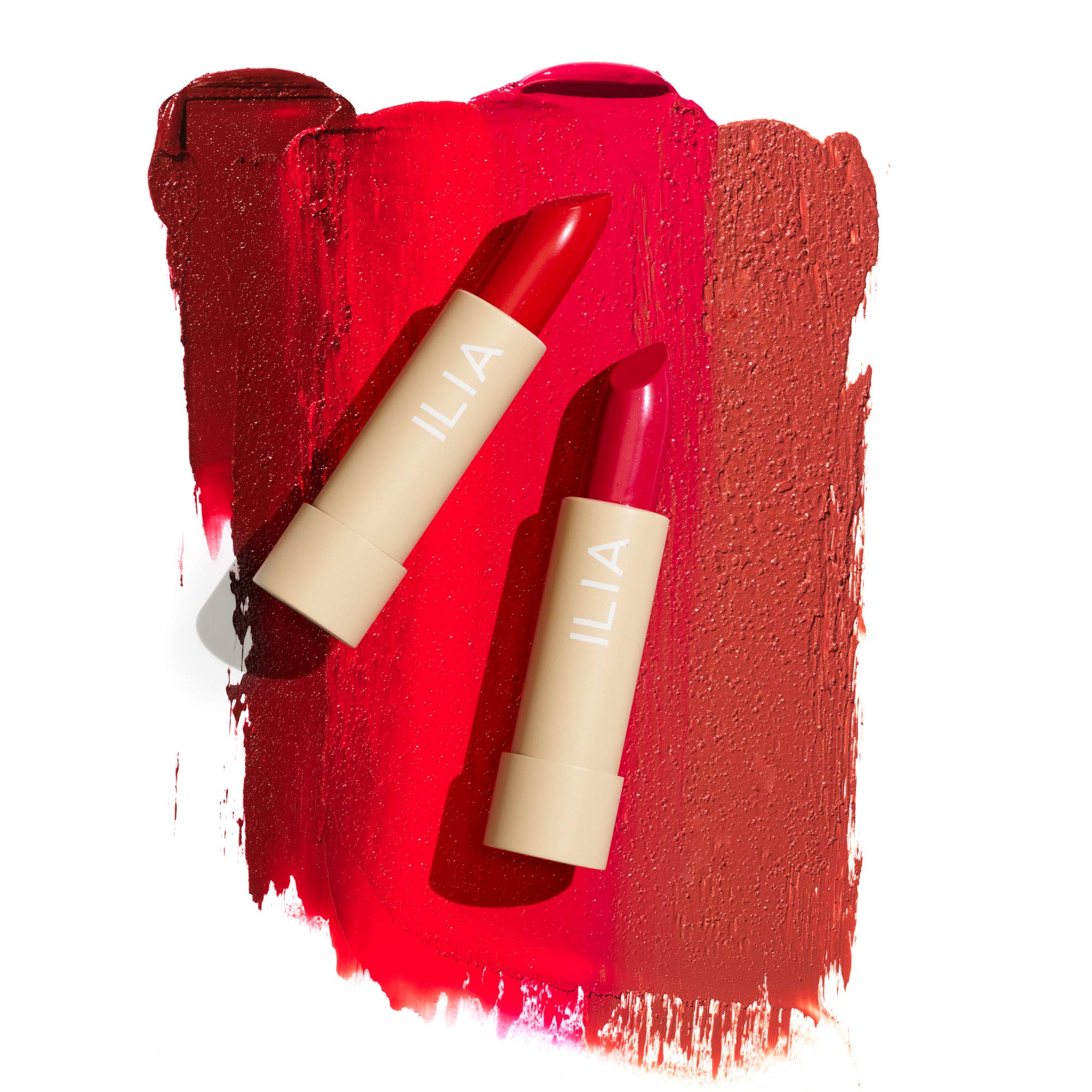ILIA Rococco shade close-up with satin finish and warm undertones