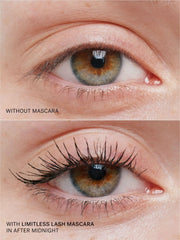 ILIA Limitless Lash Mascara applied on eyelids demonstrating defined, broad-eyed look.