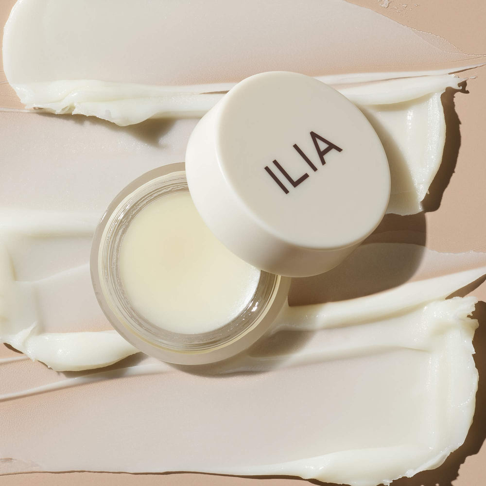 ILIA Lip Wrap texture closeup reveals creamy, cushiony formula for overnight renewal