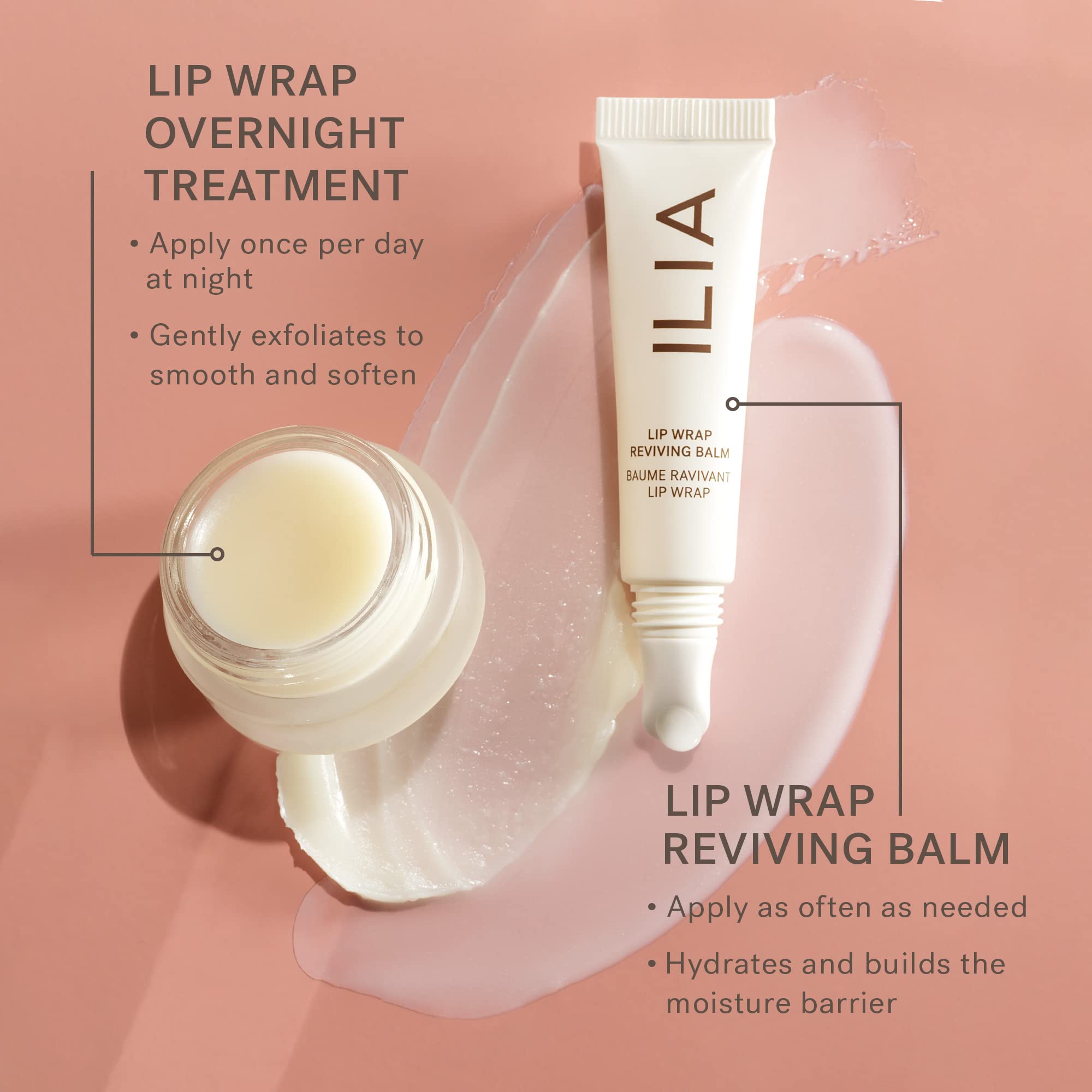 ILIA Lip Wrap Reviving Balm prickly pear oil nourishes and supports moisture barrier.