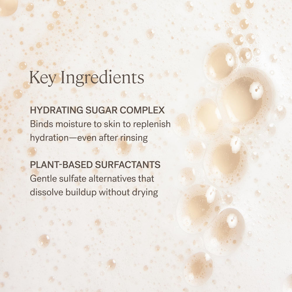 ILIA Makeup remover texture image illustrating soft cream-to-foam cleansing.