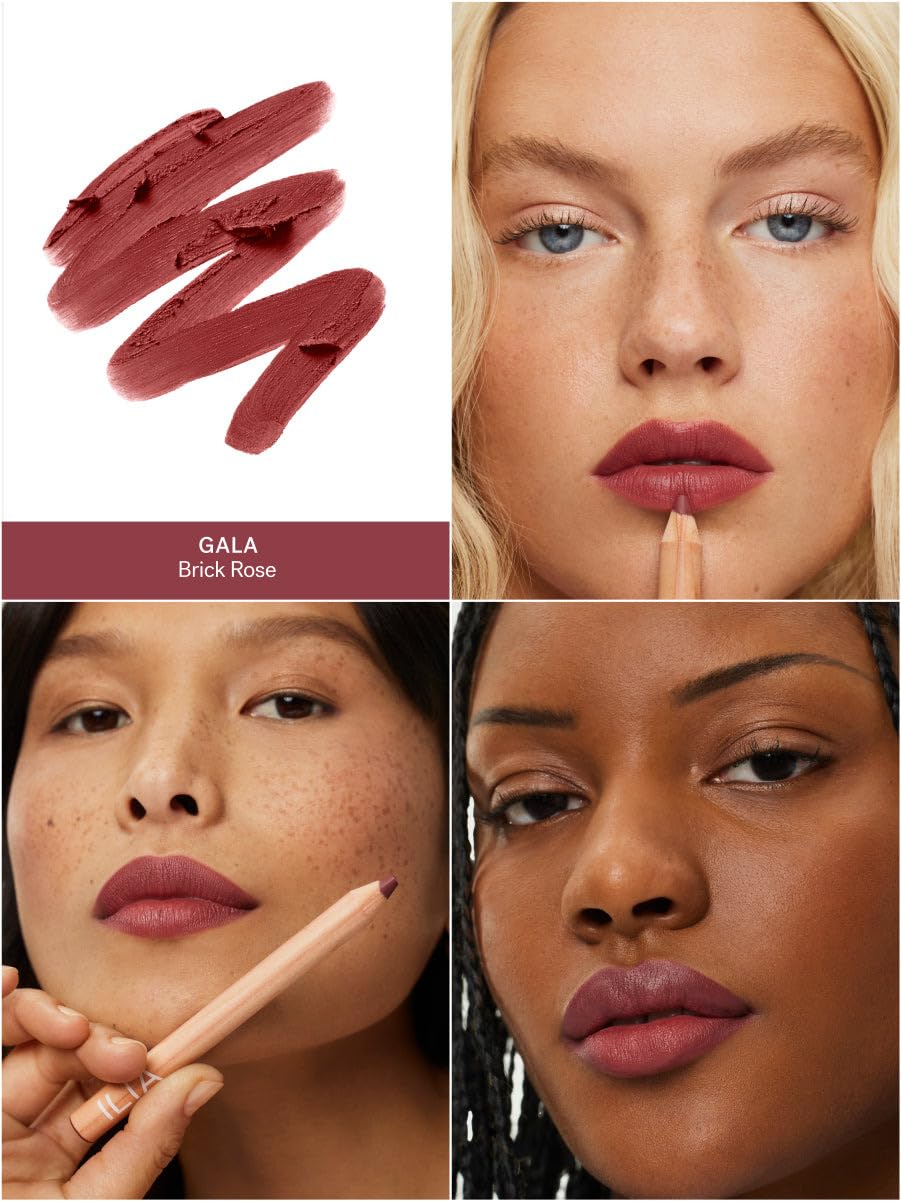 ILIA Mini Multi-Stick At Last mauve rose on cheeks and lips demonstrates buildable color.