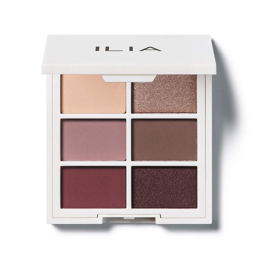 ILIA Necessary Eyeshadow Palette packaging shows eco-friendly mono-material case for recycling