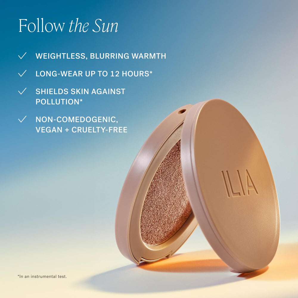 ILIA Sunshift vegan cruelty-free formula is non-comedogenic for breathable wear